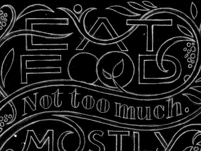 Organic Ave Sketch chalkboard eat food illustration lettering michael pollan mural