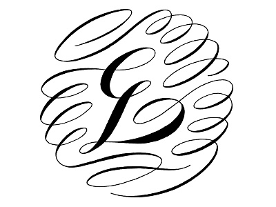 E calligraphy e flourish illustration lettering monogram script