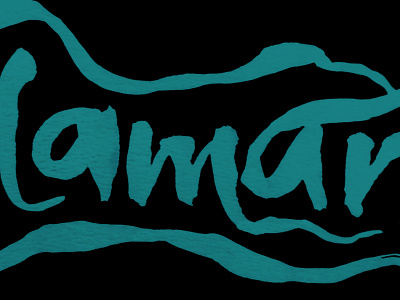 Calamari brush illustration ink lettering typography