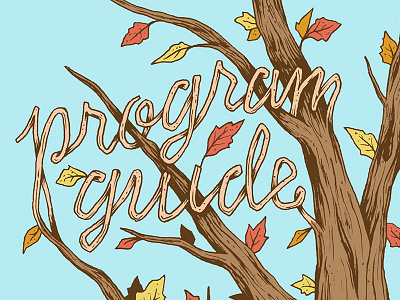 Program Guide Fall-Winter 2014 design drawing fall illustration leaves lettering pen typography