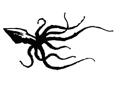 Calamari, continued calamari design icon illustration ink logo squid