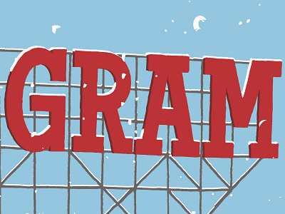 GRAM brooklyn design illustration lettering print sign typography