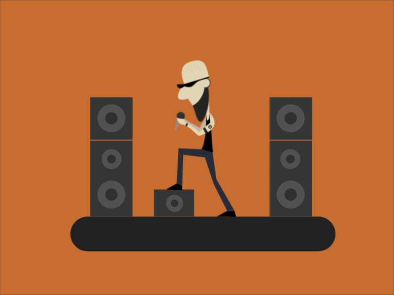 Rock! animation graphics loud metal motion rock scream sing song speaker sunglasses