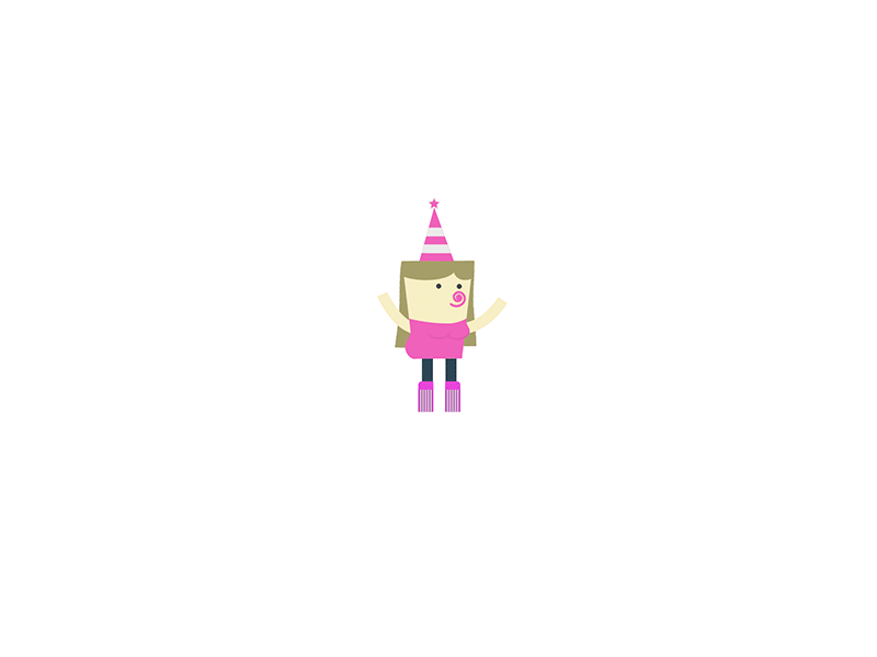 Sister animation birthday dance fun gif girl graphics hat motion party pink