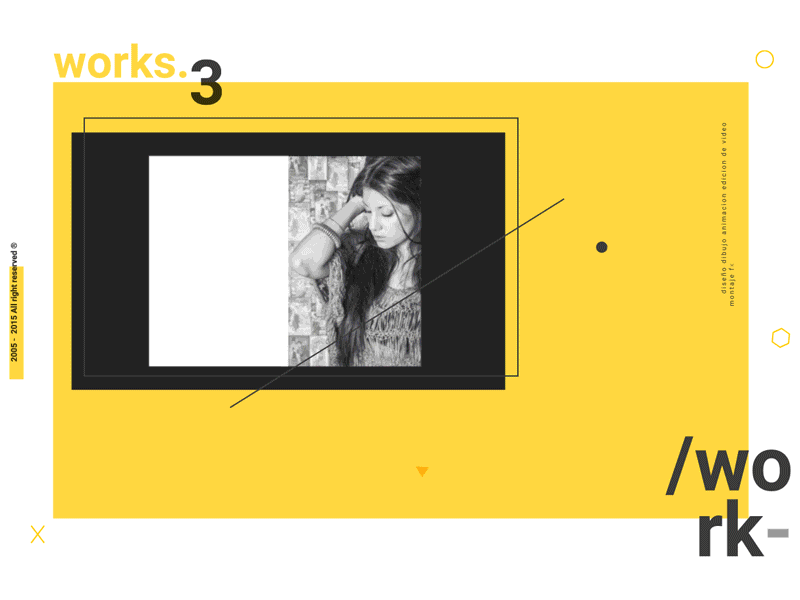 Animated CV - Works type yellow minimal graphic design crazy abstract editorial gif animation motion work