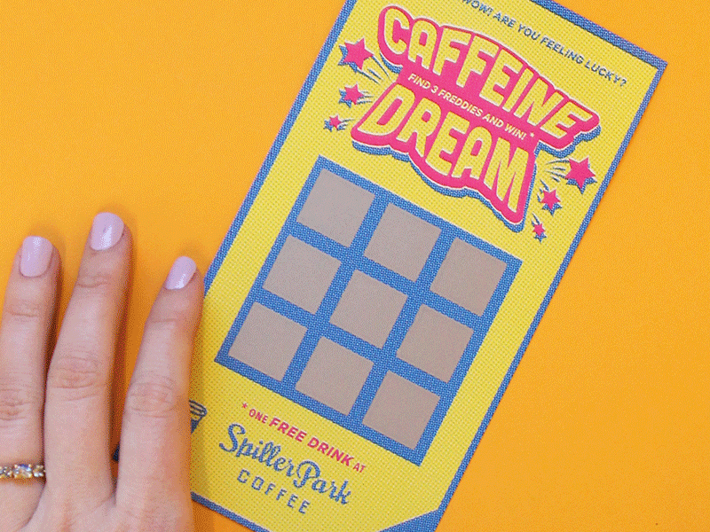 Spiller Park Scratch-off Card coffee coupon fun gambling is good lottery lotto mailchimp scratch off ticket voucher