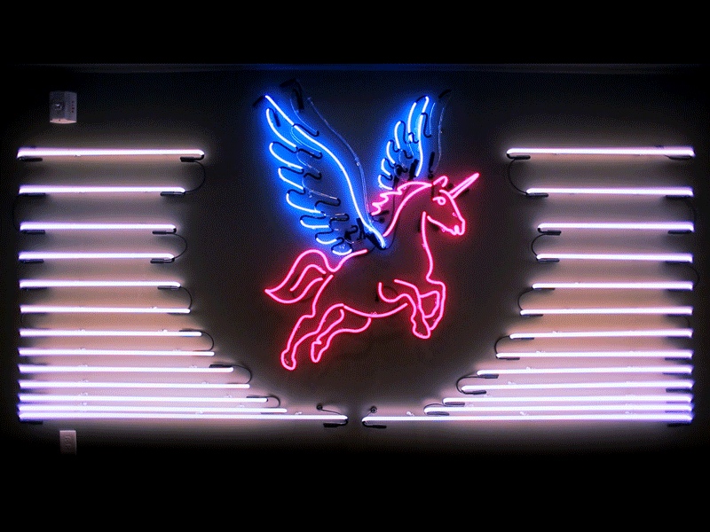 Pegacorn! animation argon blue neon neon sign pegacorn pegasus pink unicorn