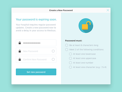 Password expiration modal