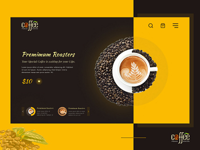 Coffee Web Design app art coffee shop web design design flat graphic design minimal ui ux web web design website