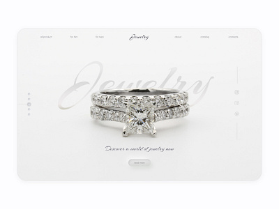 First screen concept design jewelry landingpage web design web ui