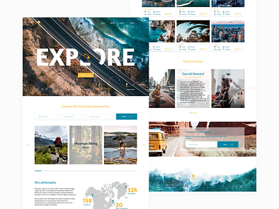 Travel company concept landing landingpage travel ui web design