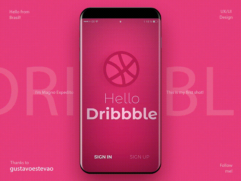 Hello Dribbble! animation app design dribbble hello invision ixda login redesign splash studio ui