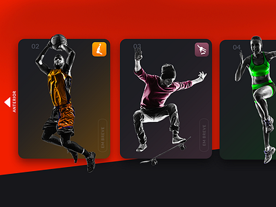 Digital Sport app basket cards design mobile runner sk8 skate sport ui