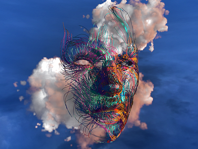 Head in the clouds. 3d 3d art 3d artist abstract abstract art art c4d c4dart cgi cinema4d design digital digital art illustration octane render ui