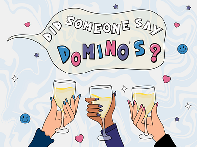 Domino’s and Wine Appreciation Print design graphic design illustration pizza print sticker swirl wine