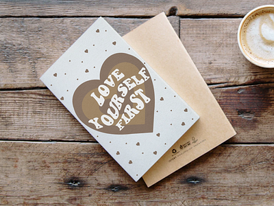 Love Yourself First Self Love Valentine’s Card card design dribbbleweeklywarmup graphic design illustration valentines