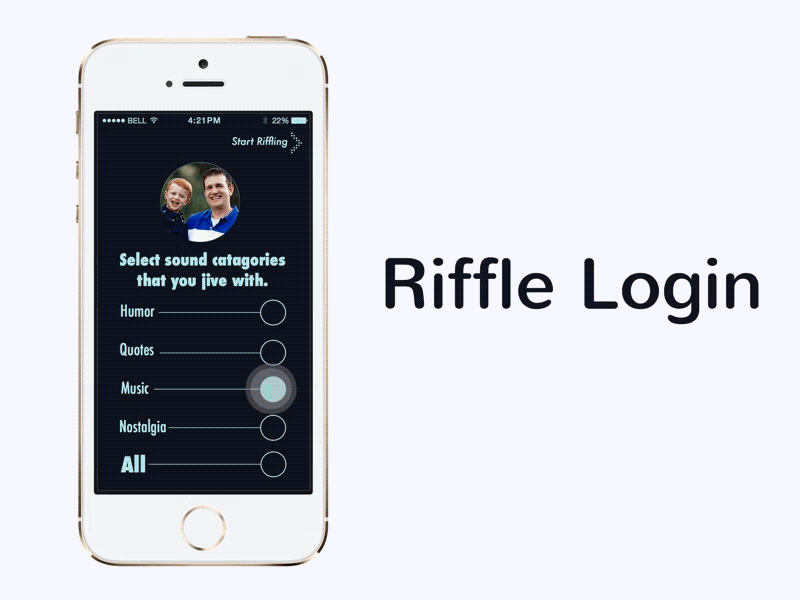 Riffle | mobile UI login