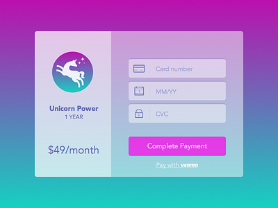 Daily UI :: 002 002 creditcardcheckout dailyui unicornpower