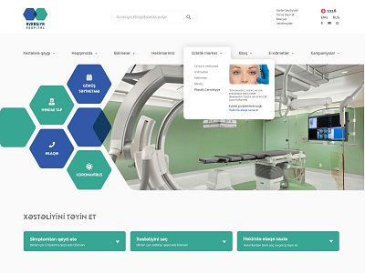 Avrasiya Hospital UI design concept for desktop