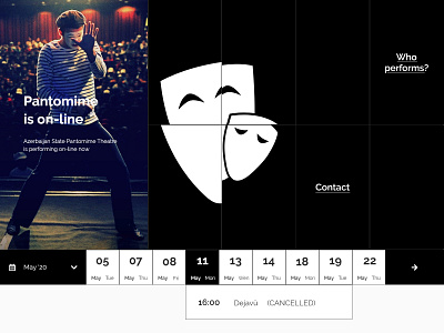 Pantomime Theatre website branding design illustration logo pantomima pantomime ui ux web site design