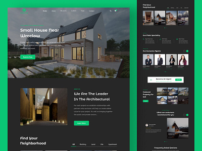 Real Estate - Landing Page Design 2022 ui trends about us creative design daily ui challenge dark mode design hero section landing page landing page design mobile app real estate real estate agent real estate landing page real estate website single page landing page ui ui design ui designer website website design