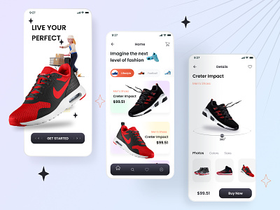 Shoes Store Mobile App branding daily ui challenge design emtiajahmed1 graphic design illustration landing page logo mobile app shoe shoe store shoes shoes app shoes store shoes website ui ui design ui designer ux website design