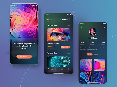 NFT Marketplace Mobile App blockchain crypto currency cryptocurrency daily ui challenge emtiaj ahmed fiverr seller marketplace metaverse mobile app nft nft app nft art nft marketplace nft mobile app token ui ui design ui designer
