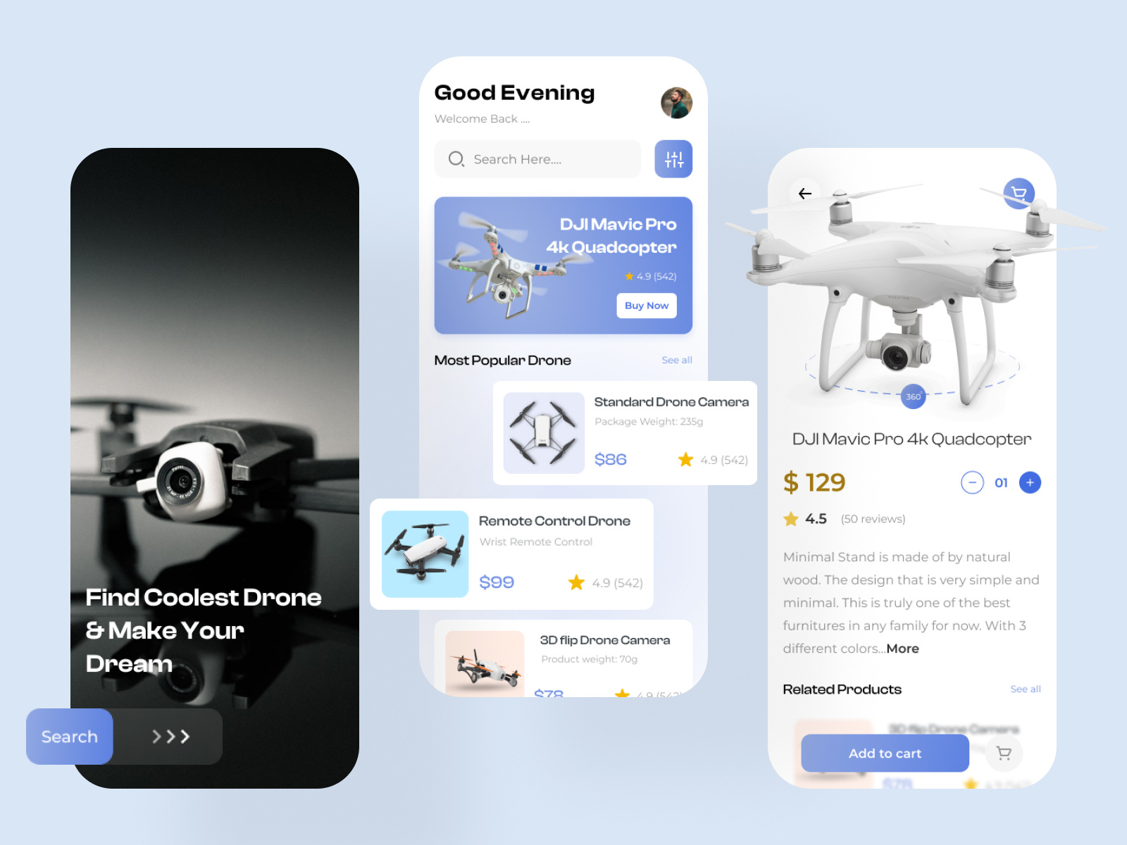 Drone Mobile App Concept by Emtiaj Ahmed on Dribbble