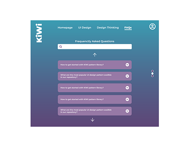 FAQs page UI design