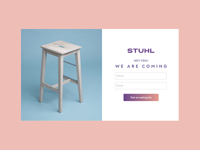 Stuhl Launch Page Design app brand branding design launch launchpage logo stool typography ui uidesign upcoming ux wood wooden