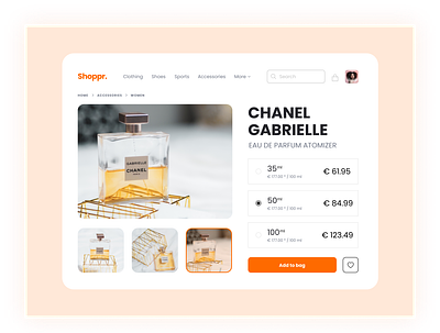 CHANEL Product Page chanel design eau de parfum ecommerce fragrance onlineshopping perfume product page ui uidesign ux uxdesign webdesign website