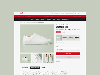 H&M Product Page Redesign design ecommerce fashion hm redesign ui ui challenge uidesign ux