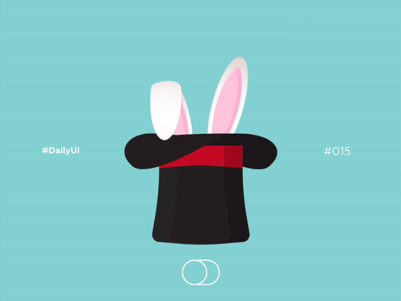 DailyUI #015, on/off switch animation daily challenge dailyui dailyui 015 illustration rabbit switch ui ux