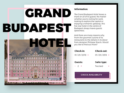 Hotel Reservation Page dailyui hotel tremt wes anderson