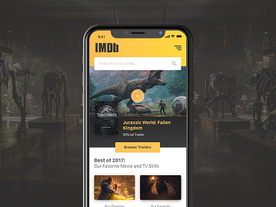 Imdb App - redesign concept app concept imdb ios iphone x movie tremt yellow