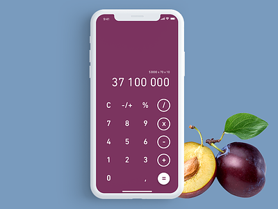Calculator App apple calculator daily ui iphone x plum sketch tremt ui weekly