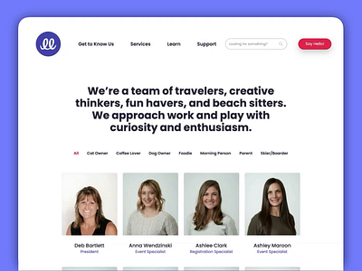 EE Team Page filter hover state team team page web web design webflow website