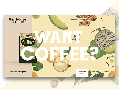 Our House Site brand identity coffee web design website