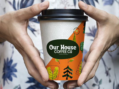 Our House Coffee Cup brand identity coffee coffee cup cup logo product