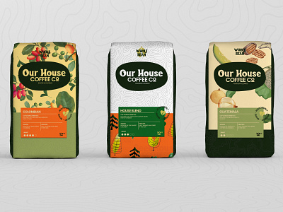 Our House Coffee Bags brand identity coffee coffee bag logo product