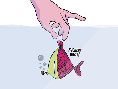 Fishing character curcio fish graffiti illustration illustrator vector