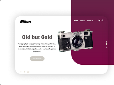 retro camera landing page debut design flat minimal ui ux web web design webdesign website