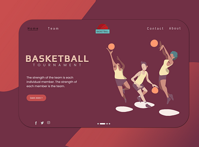 basket ball basketball design home illustration sports ui ux vector web webdesign website