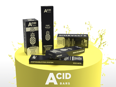 Acid Bars Product Design branding design flat illustration logo minimal mockup modern nicotine product product design vape vector