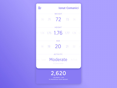 Calculator - Daily UI challenge app calories challenge daily dailyui day2 fitness joging running trend ui