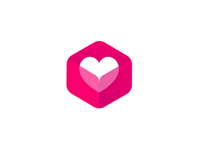Love Box app box heart hexa logo love magenta pink shapes