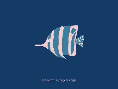 Longnose Butterflyfish animal illustration childrens illustration illustration longnose butterflyfish ocean procreate