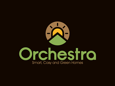 Orchestra Logo branding brown clean cosy green home logo modern smart unique