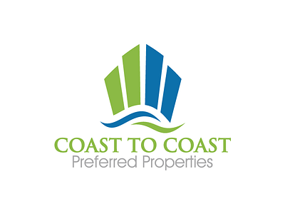 Coast To Coast Logo blue branding design green logo realestates
