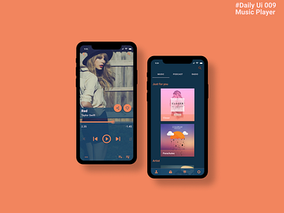 Daily UI 009 Music player - 2 app daily 100 challenge dailyui mobile music music app music player musicplayer orange player ui uidesign user interface design userinterface